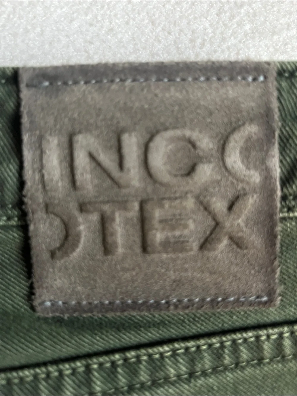 Incotex Olive Green Straight-Leg Jeans